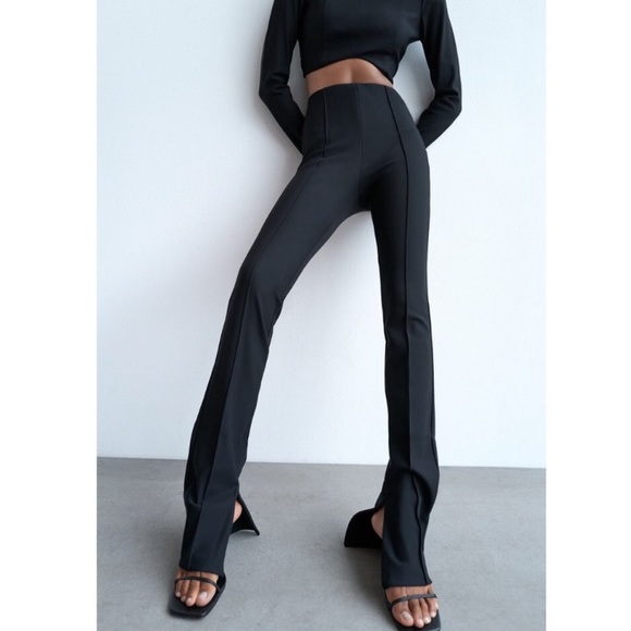Zara Pants - Zara Black Bi-stretch Extra Long Leggings